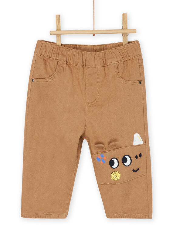 Pantaloni marroni con motivo rinoceronti RUJUNPAN / 23SG10U1PANI820