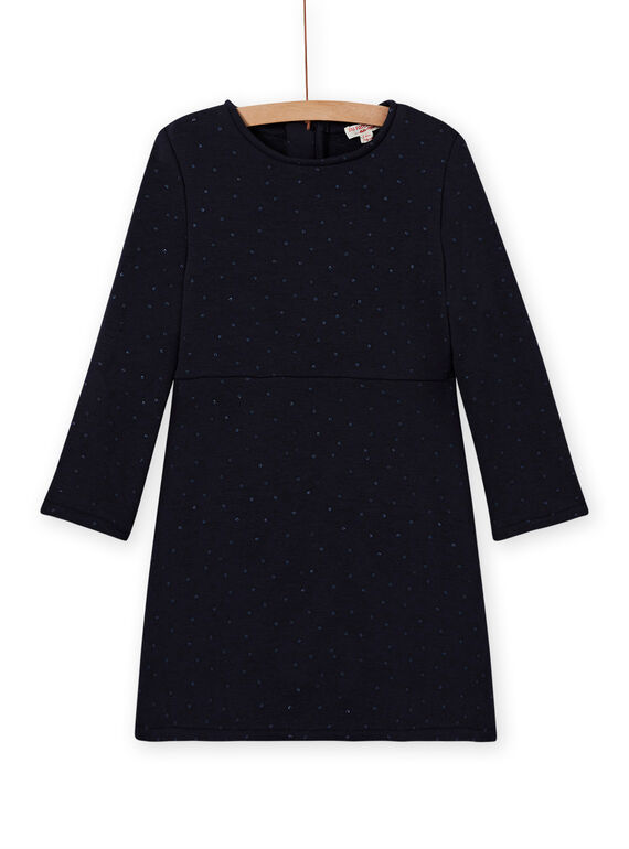 Abito a campana navy felpato bambina MAJOLROB1 / 21W901N3ROB070