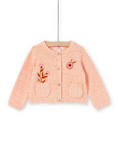 Cardigan rosa in maglia neonata LINAUCAR2 / 21SG09L1CAR318