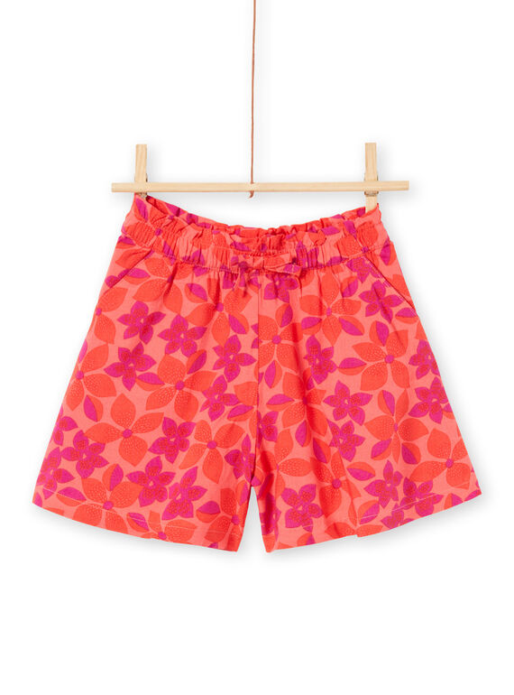 Shorts corallo e viola con stampa a fiori LAVISHORT2 / 21S901U2SHO419
