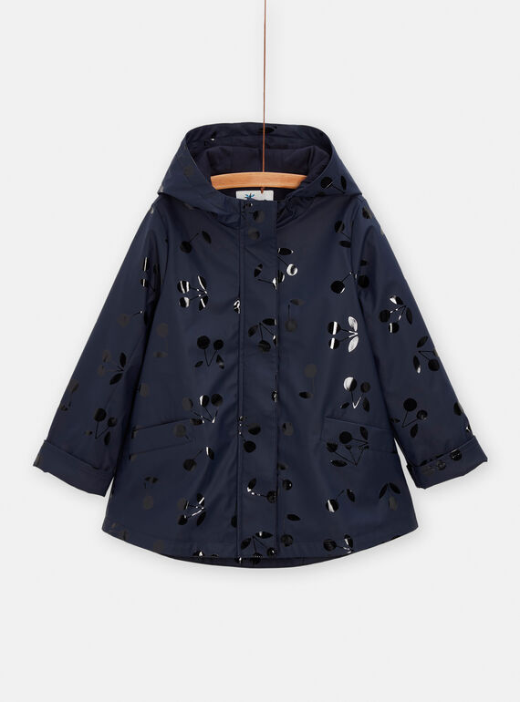 Impermeabile navy con stampa ciliegia bambina TADORIMPER / 24S901P2IMP070