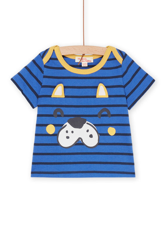 T-shirt blu con stampa a righe RUJOTI3 / 23SG10Z3TMCC207
