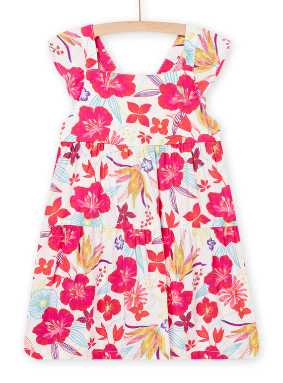 Abito bianco con stampa a fiori bambina NAJOROB5 / 22S901C6ROB000