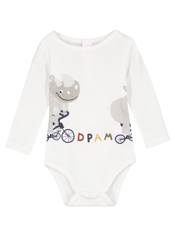 Body maniche lunghe bianco in tessuto a costine neonato GEGABODANI / 19WH14N4BDL000