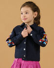 Giacca in jeans nera con maniche ricamate RAJUNVEST / 23S901U1VESC243