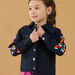 Giacca in jeans nera con maniche ricamate