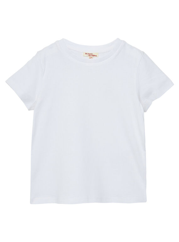 T-shirt maniche corte bambino tinta unita bianca JOESTI1 / 20S90262D31000