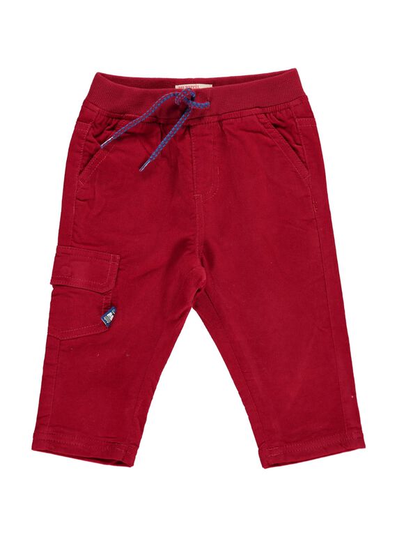 Baby boys' red velour trousers DUJOPAN6 / 18WG1036PAN510