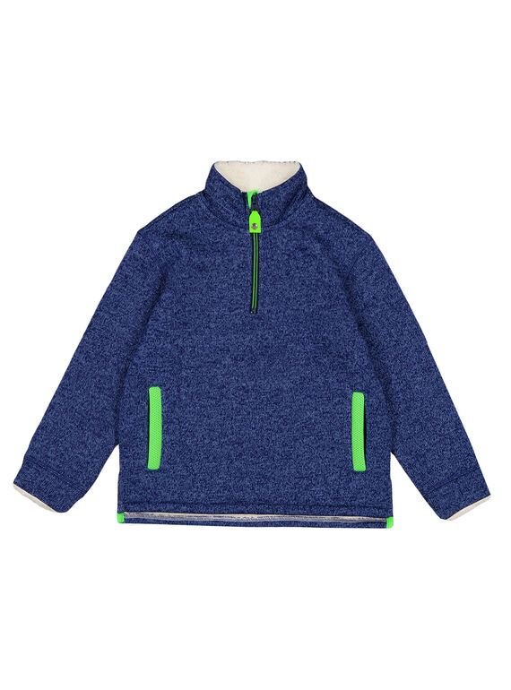 Maglia materiale tecnico interno effetto montone Blu Acciaio GOJOPULTEK3 / 19W902L2D2E720