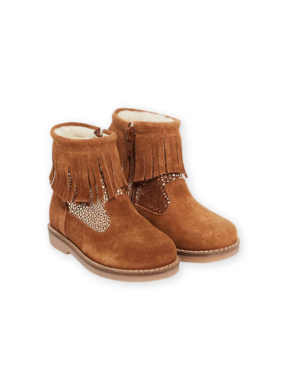 Stivaletti con frange cammello bambina MABOOTFRANC / 21XK3581D0D804