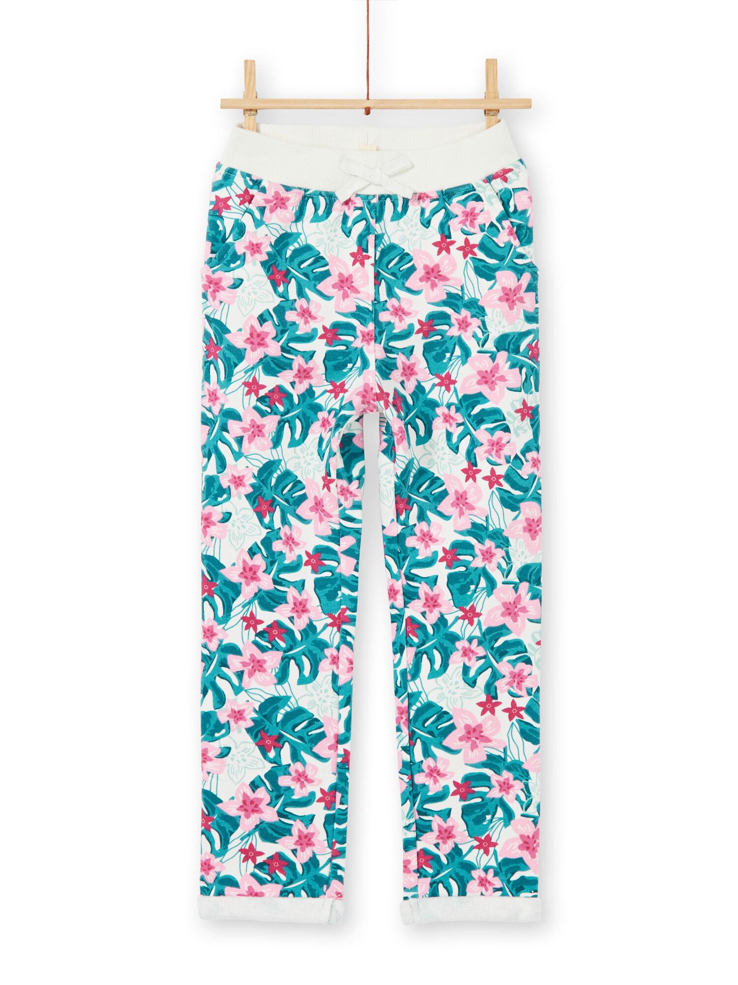 Pantaloni sportivi stampa fiori hawaiani