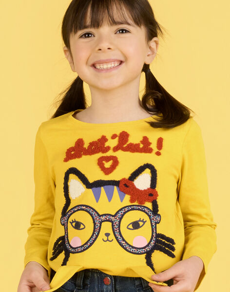T-shirt topazio stampa gatto bambina NALUTEE2 / 22S901P2TMLB118