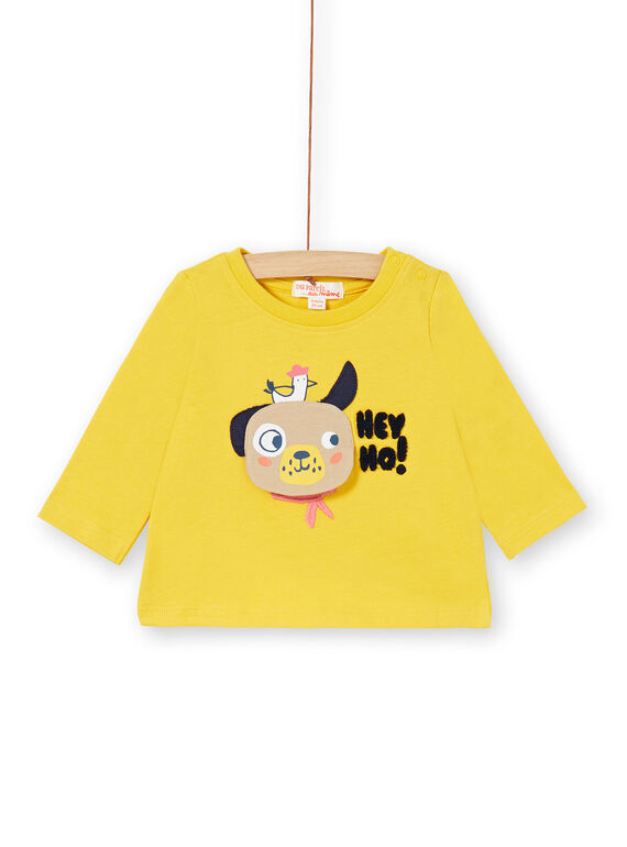T-shirt gialla in cotone neonato LUNOTEE2 / 21SG10L2TML106