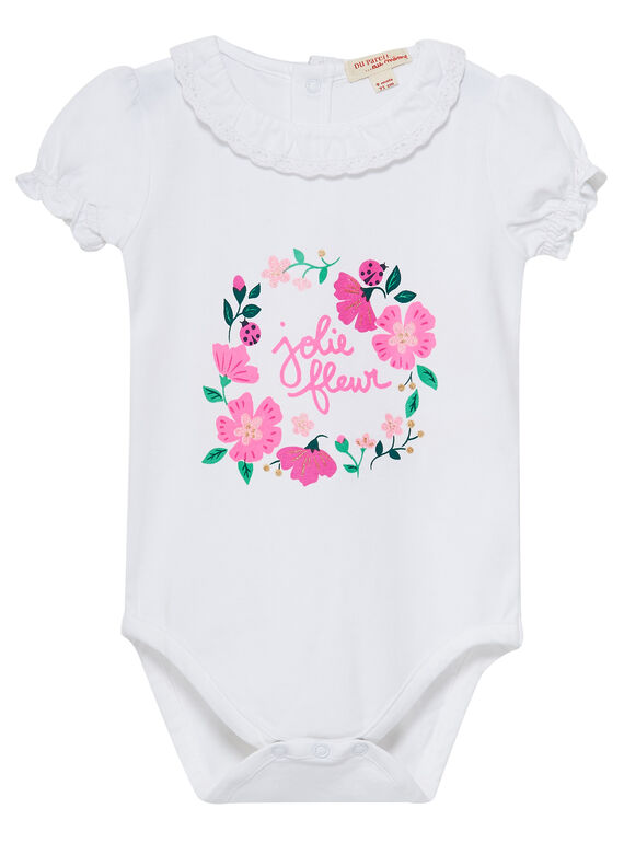Body bianco con collo in pizzo neonata JIPOEBODY / 20SG09G1BOD000