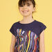 T-shirt navy con stampa zebra colorata bambina