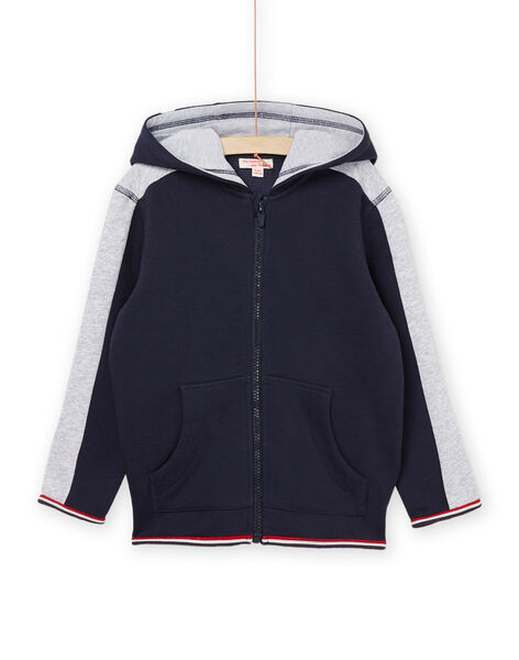 Giacca sportiva con cappuccio blu e grigio melange POJOJOH1 / 22W902D3JGH705