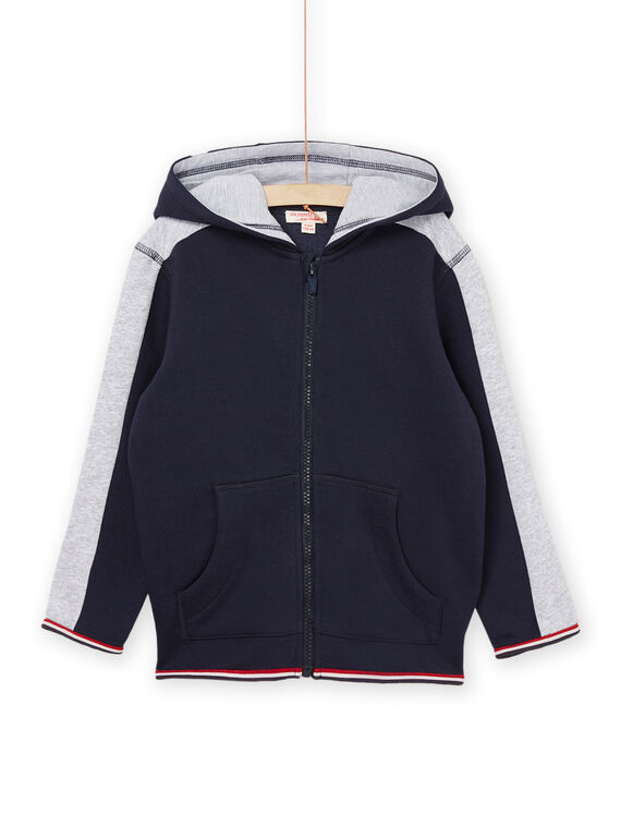 Giacca sportiva con cappuccio blu e grigio melange POJOJOH1 / 22W902D3JGH705