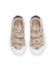 Sneakers in tela beige con stampa tigri e leoni RUTOILAOP / 23KK3873D16080