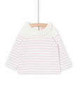 Maglia ecrù e rosa con stampa a righe RIJOBRA3 / 23SG0985BRA001