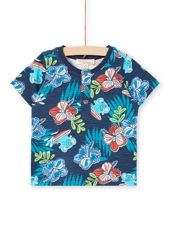 T-shirt a maniche corte navy neonato LUBONTUN / 21SG10W1TMC717