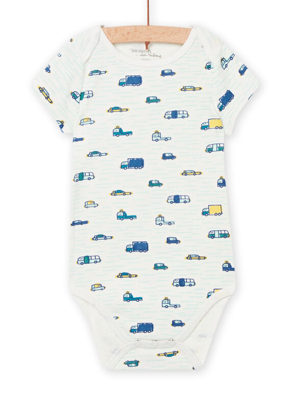 Body con stampa veicoli ecrù neonato NEGABODVOI / 22SH14J2BDL001