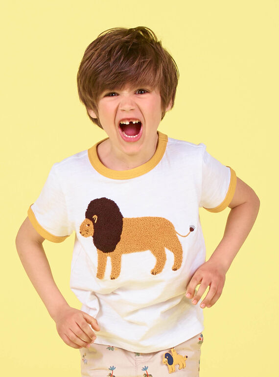 T-shirt bianca e arancione - Bambino LOJAUTI / 21S902O1TMC000