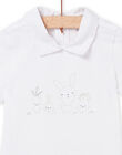 Body bianco con motivo coniglio e verdure nascita bambino NOU2BOD2 / 22SF0451BOD000
