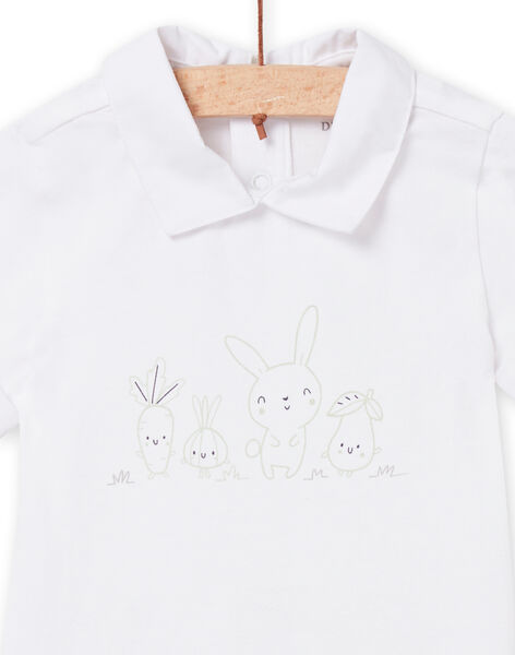 Body bianco con motivo coniglio e verdure nascita bambino NOU2BOD2 / 22SF0451BOD000