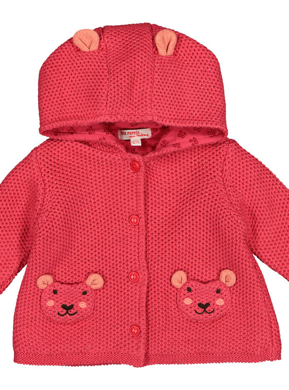 Giacca in maglia con cappuccio neonata FIBAVEST1 / 19SG09X1VES308