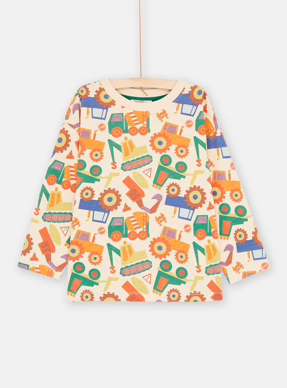 T-shirt crema con stampa attrezzatura da cantiere bambino SOKHOTEE2 / 23W902Q2TMLA002
