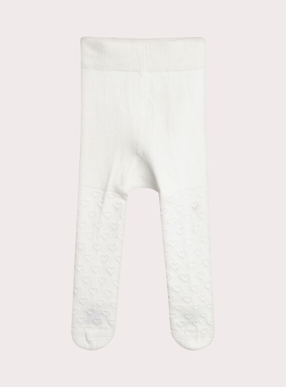 Collant ecru con motivo a cuore per bambina VYIJOCOLCO1 / 24WI09H6COLA001
