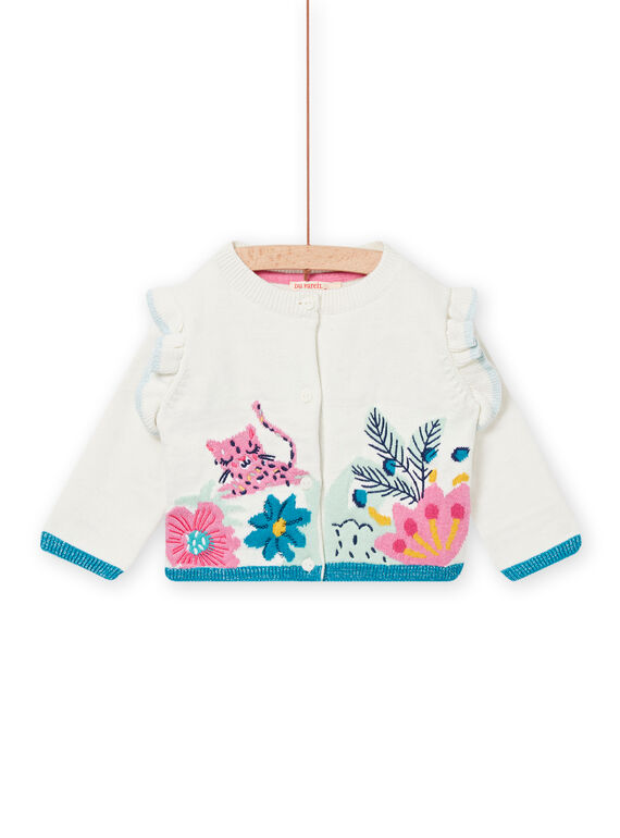 Cardigan ecrù neonata NIGACAR / 22SG09O1CAR001