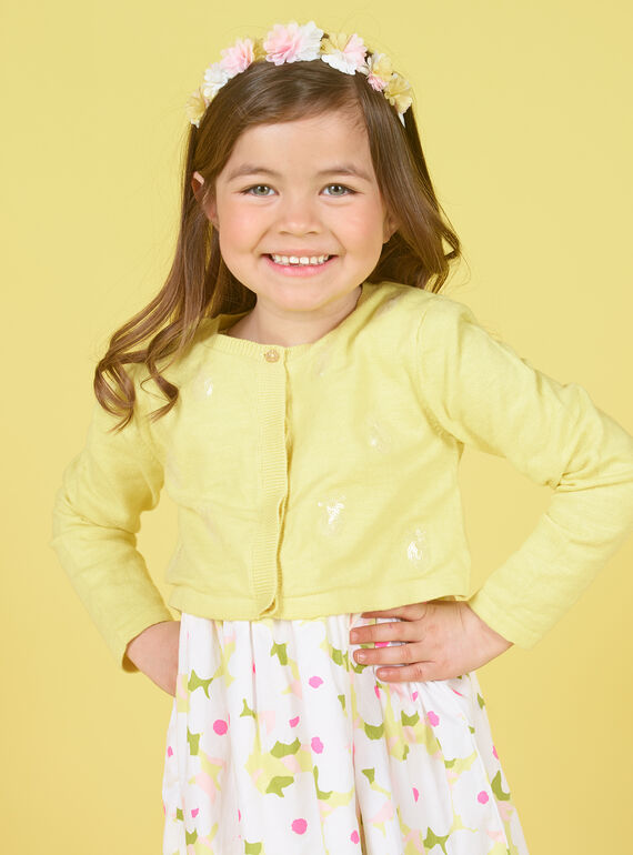Cardigan a maniche lunghe con ananas in paillettes ricamate LAJAUCAR1 / 21S901O2CAR116