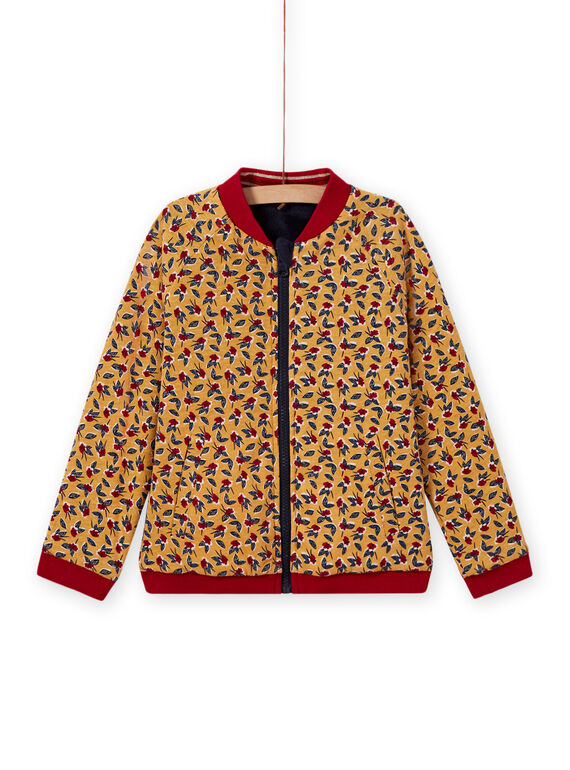 Cardigan stile giubbotto blu notte bambina MAMIXCAR2 / 21W901J1CARC205