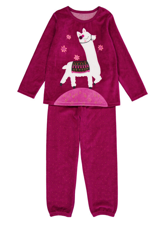 Pigiama melanzana in velluto bambina GEFAPYJLAM / 19WH11N3PYJ718