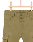Pantaloni multitasche kaki neonato NUGAPAN1 / 22SG10O1PAN628