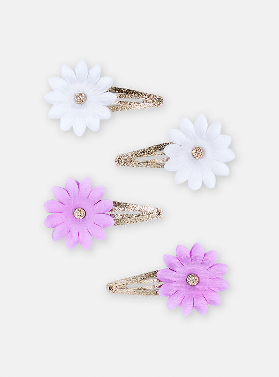 4 fermagli con clip a fiori bambina TYAJOCLIC2 / 24SI01E8BRT955
