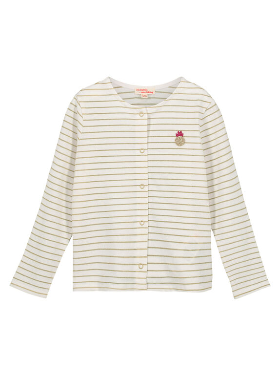 Cardigan in cotone a righe bambina FACUCAR / 19S901N1CAR000