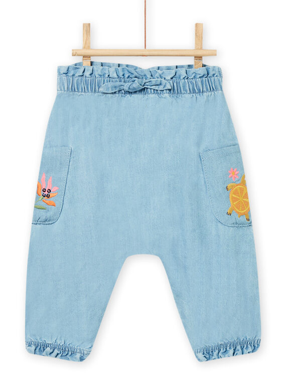 Pantaloni denim chiaro neonata NIHOPAN / 22SG09T1PANP272