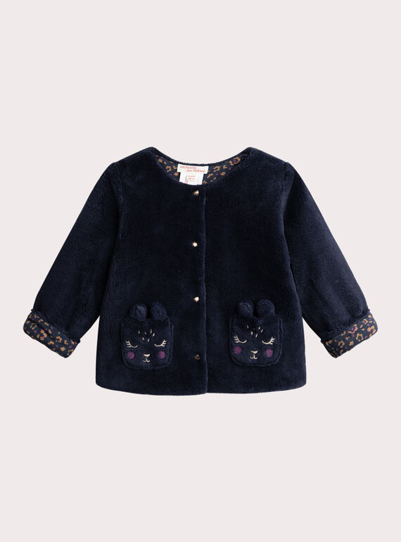 Cardigan double face blu scuro per neonata VIKOCAR3 / 24WG0933CARC205