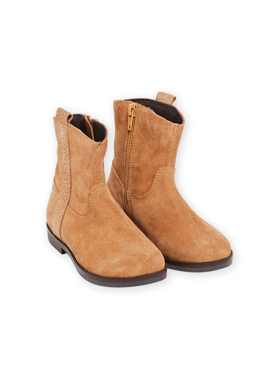 Stivaletti alti pelle cammello bambina MABOOTWESTERN / 21XK3575D0D804