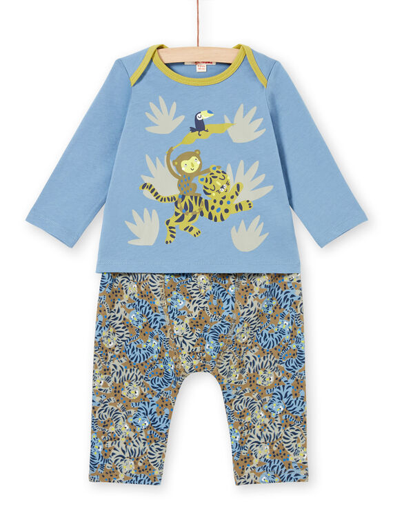 Completo T-shirt e pantaloni con motivi animali della giungla bambino MUKAENS / 21WG10I1ENS020