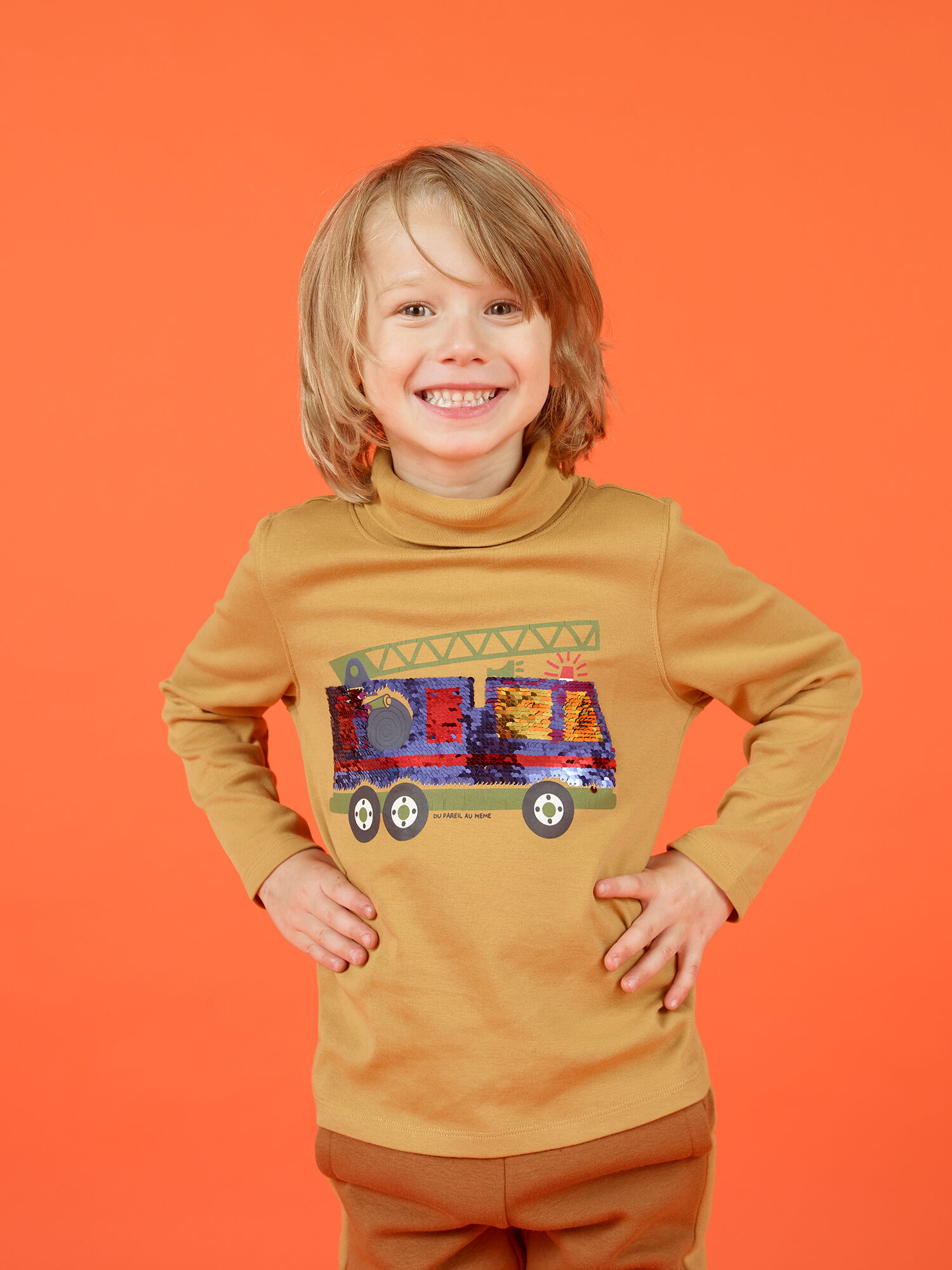 Dolcevita giallo con paillettes double face bambino acquisto