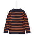 Maglia blu notte a righe senape POJOPUL2 / 22W902D2PUL705