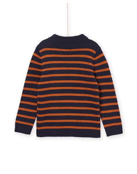 Maglia blu notte a righe senape POJOPUL2 / 22W902D2PUL705