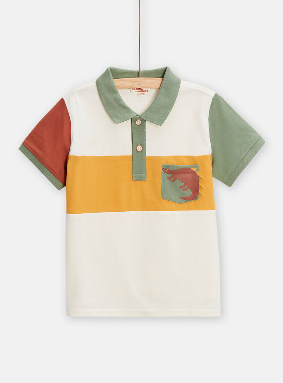 Polo ecrù con stampa dinosauro bambino TOJAPOL2 / 24S90211POL001