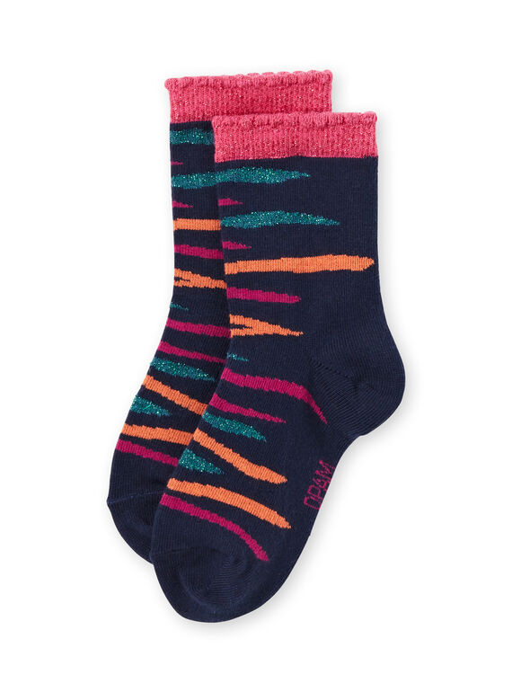 Calze navy motivo onde colorate bambina MYATUCHO / 21WI01K1SOQ070