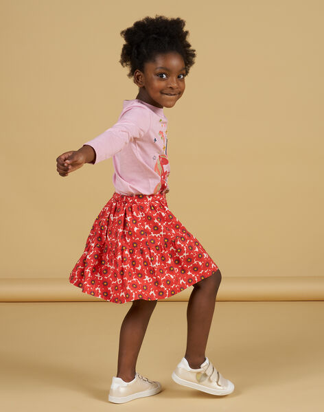 Gonna twill stampa a fiori bambina NAVIJUP / 22S901M1JUPD319