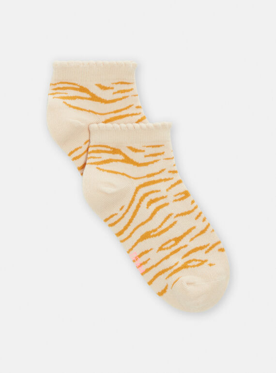 Calze ecrù con stampa zebre bambina TYALICHO / 24SI01C2SOQ003