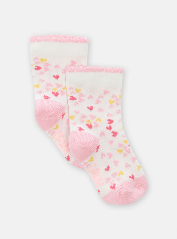 Calze neonata ecrù con stampa cuore TYIJOSOQ2 / 24SI0984SOQ001